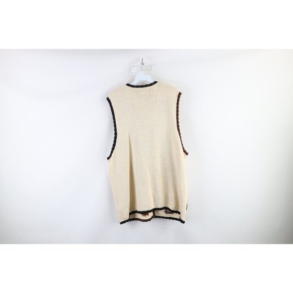 Vintage 90s Streetwear Womens 1X Cat Kitten Knit Button Cardigan Sweater Vest - Picture 8 of 10
